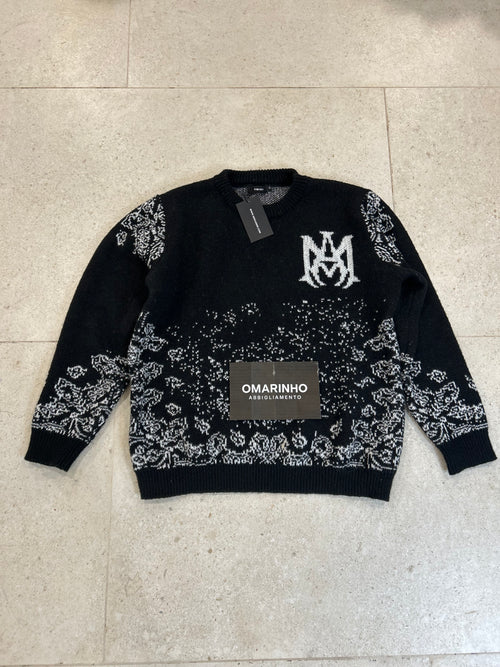 AMIRI – Maglione Girocollo Monogram Bandana Nero